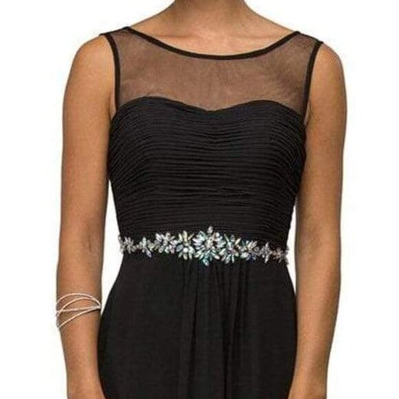 NWT Dancing Queen 9541 Chiffon Evening Dress Blush size S - Picture 3 of 7